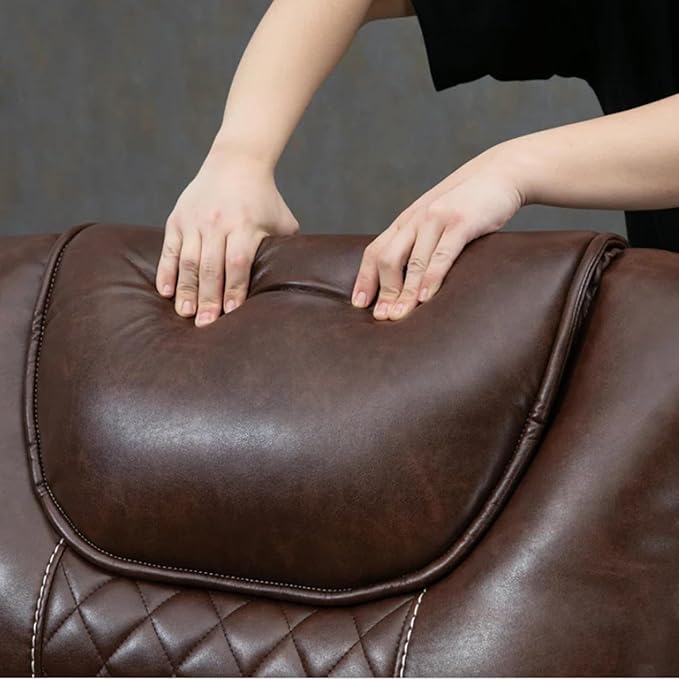 Oversized Power Lift Recliners, Lift Recliner Chairs with Heat and Massage for Elderly, Comfortable Extra Wide Recliner Features Cup Holder for Big and Tall Men (Brown Leather)