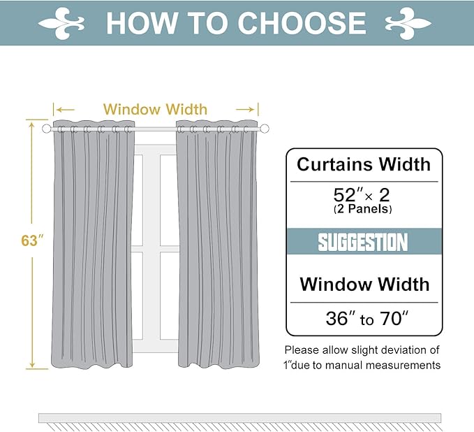 ChrisDowa Grommet Blackout Curtains for Bedroom and Living Room - 2 Panels Set Thermal Insulated Room Darkening Curtains (Dark Grey, 52W x 63L)