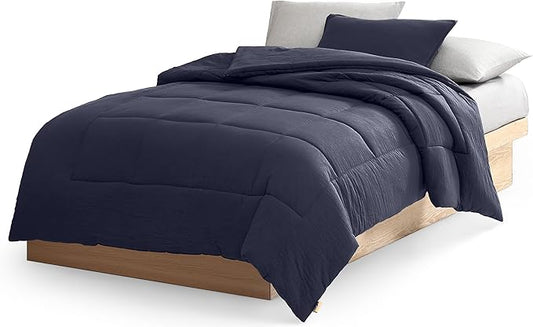 UGG Leonora Comforter Set with 1 Pillow Sham Lightweight Down Alternative Blanket All Season Washable and Hypoallergenic Bedding Set for College Apartment or Dorm Essentials, Twin/Twin XL, Navy Blue