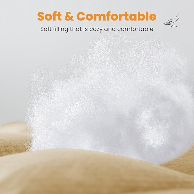 MATBEBY California King Quilted Fitted Mattress Pad - Breathable, Fluffy, Cooling, Deep Pocket, Machine Washable, Beige