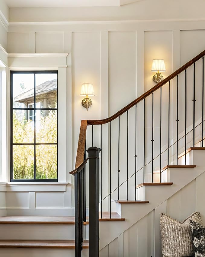 KDG Cordless Wall Sconces Set of 2, Small Wireless 5200mAh Rechargeable Battery Fabric LED Wall Lamps, Portables Lightings for Wall Painting, Living Room, Bedroom, Hallway, Gifts, Night Light (Gold)