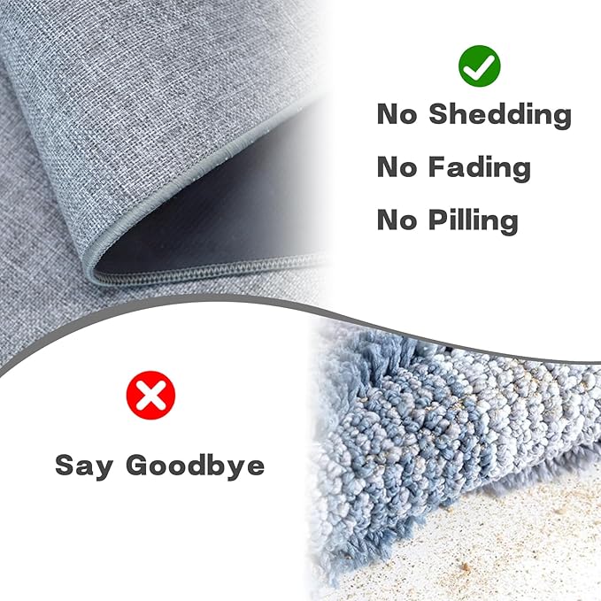 Yancorp Ultra Thin Bath Mat & Rug 24"x 59", Rubber Backed Non-Slip Bathroom Mats, Quick Dry Shower Rugs Under Door, Super Absorbent Floor Mats for Bathroom Sink & Shower Light Gray