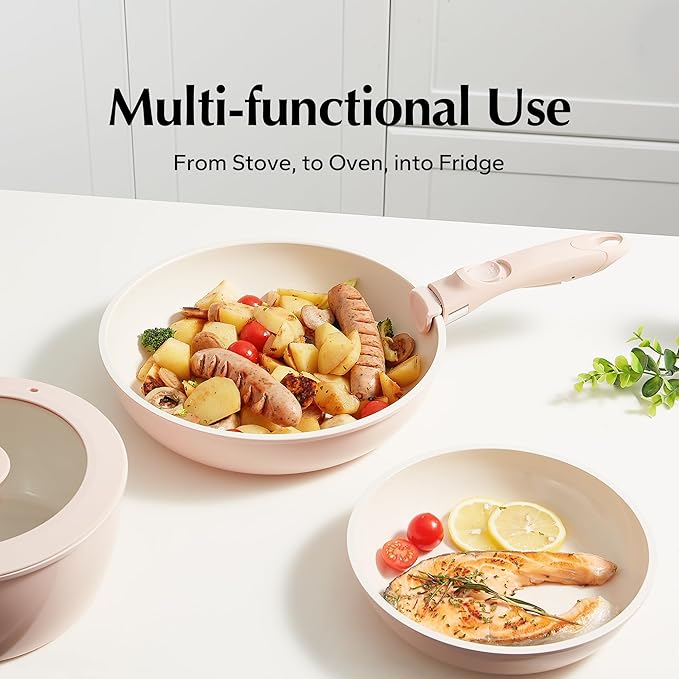 Redchef Removable Handle - Detachable Handle Cookware Replacement, Universal Cookware Handles, Ideal Replacement for All Cookware (Pink)