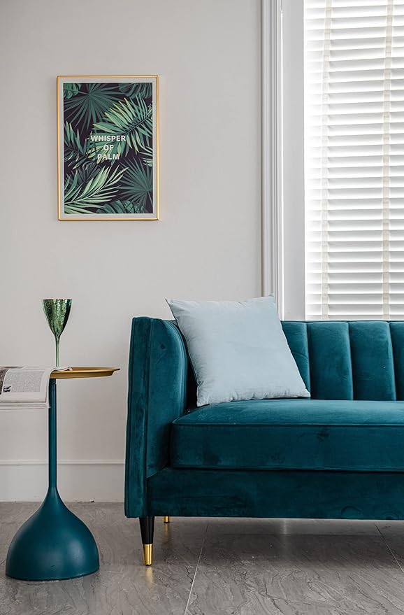 DEZENE Throw Pillow Cases 24x24 Light-Blue: 2 Pack Cozy Soft Velvet Square Decorative Pillow Covers for Farmhouse Home Decor