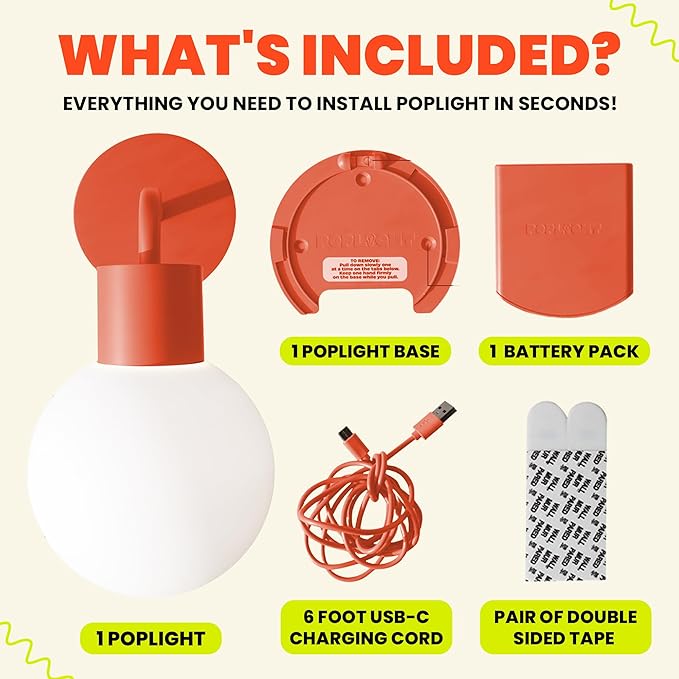 Wireless Wall Sconce (Shark Tank) Rechargeable & Dimmable LED Light w/App Control & Damage-Free Install, Moveable Modern Ambient Lighting for Elegant Home & Bedroom Decor | Vermillion Red