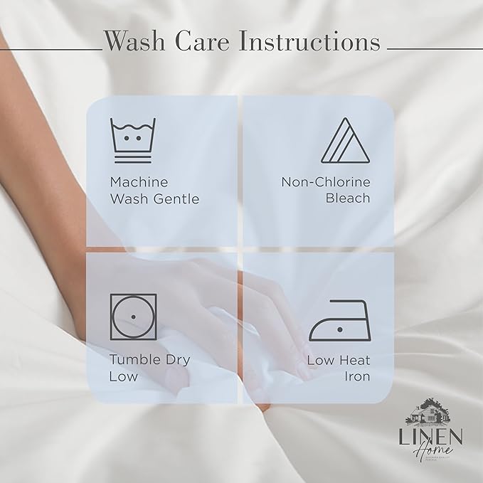 Linen Home 100% Cotton Percale Sheets Twin XL Size, Baby Blue, Deep Pocket, 3 Pieces Set - 1 Flat, 1 Deep Pocket Fitted Sheet and 1 Pillowcase, Crisp Cool and Strong Bed Linen