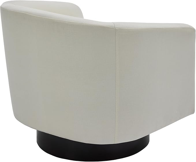 UIXE 360° Swivel Barrel Accent Chair Armchair, Modern Round Club Arm Chair Upholstered Living Room Single Sofa Seating Bedroom Side Reading Seat in Fabric for Home Office (Beige)