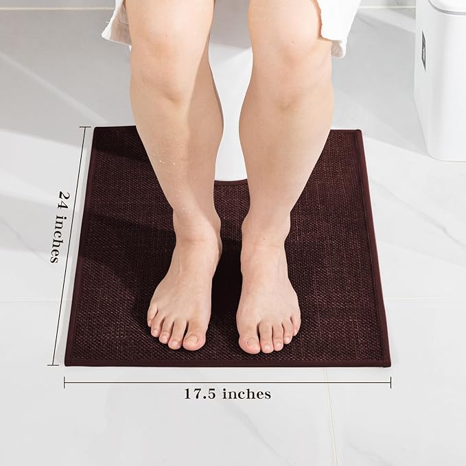 chakme Bathroom Rugs Mat U-Shaped 24x17, Ultra ThinNon Slip Bath Mat Small Quick Dry Absorbent Bath Matfor Bathroom Floor, (Purple, U-24"x17")