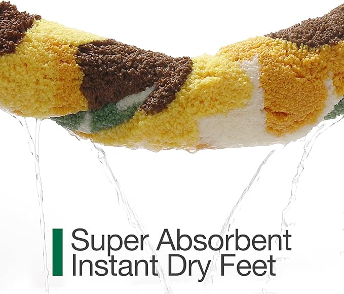 LUMI Bathroom Rug 24x36, Soft Absorbent Microfiber Bath Mats, Non-Slip Machine Wash Bath Mats for Bathroom, Shower and Bathtub Floor, Sunflower