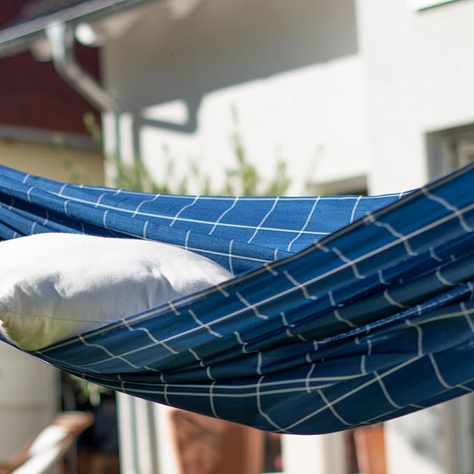 LA SIESTA Brisa Classic Hammock, Handmade, Weather-Resistant, Tear-Resistant Hammock for Indoor & Outdoor Relaxation, Size-King - Marine