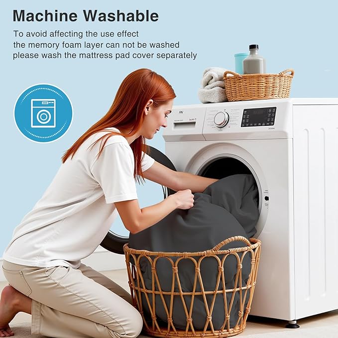 OLANLY Dual-Layer 4 Inch King Size Memory Foam Mattress Topper for Back Pain, 2 Inch Cooling Pillow Top Mattress Pad Cover and 2 Inch Gel Memory Foam Topper, Deep Elastic Pocket, Black