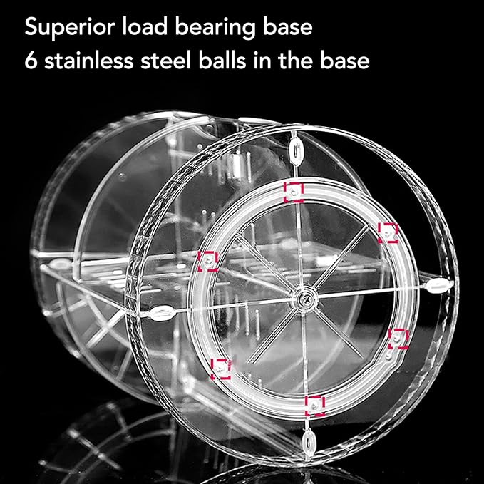 Diamond Pattern Cosmetic Storage Box, 360 Degree Rotating Makeup Organizer, Transparent Desktop for Lipstick Skincare, Stable Base Organizer