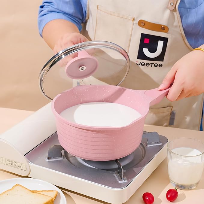 JEETEE Pink Pots and Pans Set Nonstick 23pcs, Healthy Kitchen Cookware Sets, Induction Cooking Set Pink Frying Pans, Saucepans, Sauté & Griddle & Crepe Pan (PFOA Free)