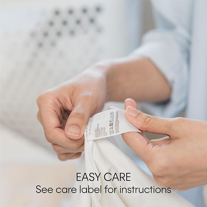 Calvin Klein Wave Print 20" x 28" Standard/Queen Size Set of 2 Bed Pillows for Sleeping, White