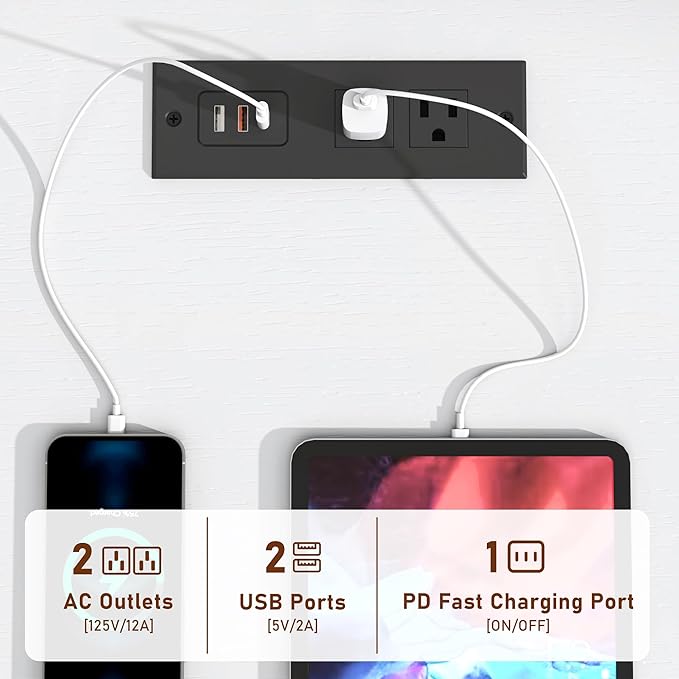 White Malm Dresser for Bedroom, 63 Inch Long 9 Drawers Dresser with Charging Station, Modern Large Wood Chest of Drawers Handle Free for Bedroom, Living Room, Entryway, Hallway, White