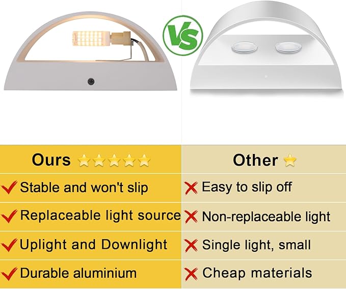 Aipsun 4 Pack Aluminum Modern Indoor LED Wall Sconce Hardwired Interior Wall Lights Up and Down Wall Mount Light for Living Room Bedroom Corridor Conservatory Warm White 3000K(with G9 Bulbs)