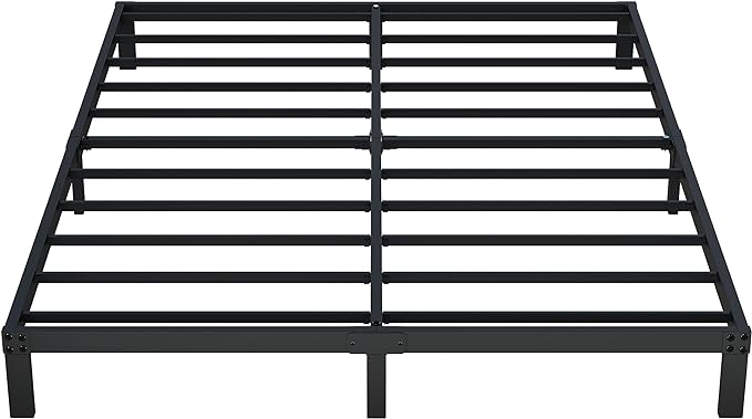 King Size Bed Frame No Box Spring Needed, 8 Inch Heavy Duty King Platform Bed Frame Support Up to 3000 lbs, Easy Assembly, Noise Free, Black