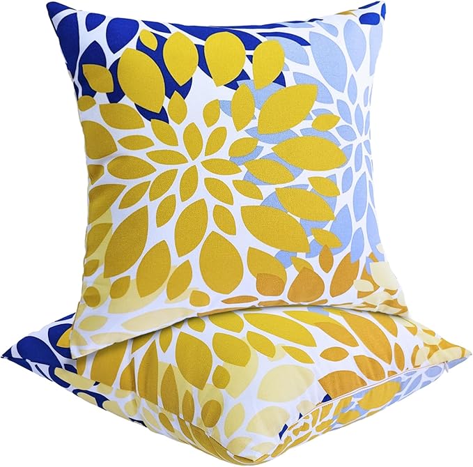 JMGBird Outdoor Throw Pillows with Inserts Pack of 2 18x18 Inches Decorative Pillows, Square Pillow for Bed, Couch, Sofa