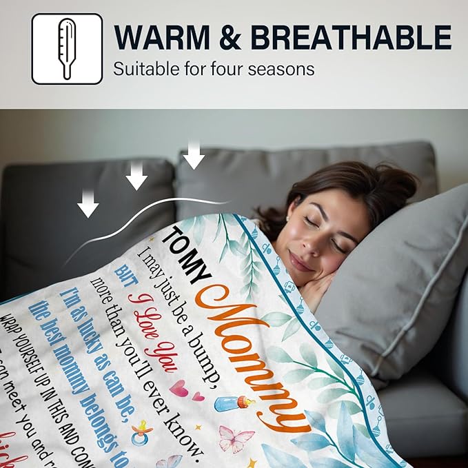 New Mom Gifts for Women, New Mom Blanket, Gifts for Mothers Day, Mother to be Gifts for 1st Time, First Pregnancy Gifts for Women Throw Blanket 50"x60"