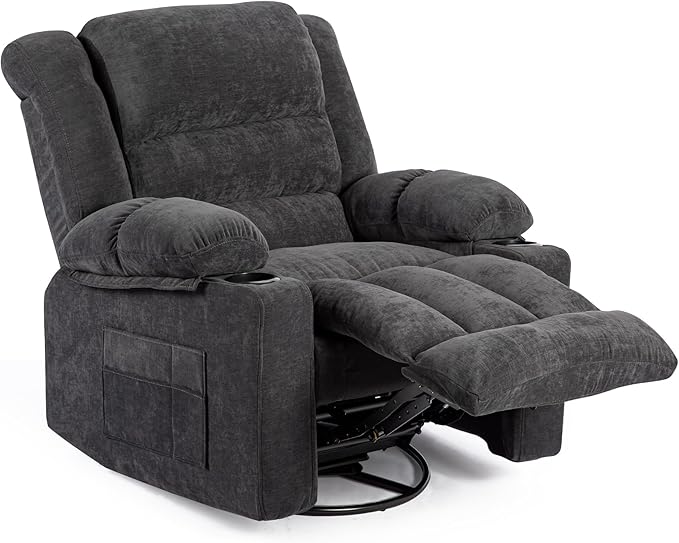 Recliner Chair Rocker Modern Ergonomic Lounge 360 Degree Swivel Single Sofa Seat Living Room Lounge Recliners on Clearance Foam Filling