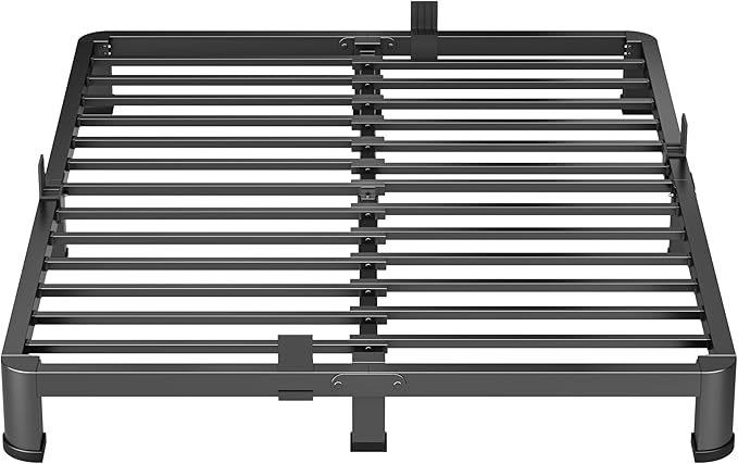 4 Inch Queen Heavy Duty 3500 lbs Bed Frame with Round-Corner Legs & Anti-Squeak Design – Quick Assembly Metal Platform, No Box Spring Needed