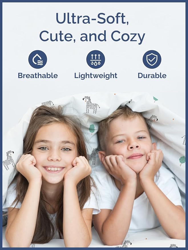 Kids Zebras Full 4 Piece Sheet Set - Boys, Girls, Teens, Toddler - Easy Fit Deep Pockets - Breathable, Hotel Quality Bedding Sheets - Machine Washable - Wrinkle Free - Cute, Cozy, Soft - CGK Linens