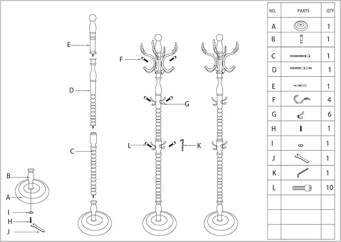 Wood Coat Rack Freestanding, Natural Coats Tree Stand with 14 Metal Hooks, 73" Sturdy and Easy Assembly Coat Rack Stand for Entryway, Hallway, Bedroom, Bags, Hats (Heavy-duty Disc Base, Metal Hook)