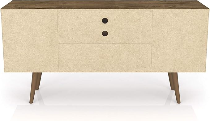 Manhattan Comfort Liberty Mid Century Modern TV Stand for Televisions up to 50 Inches, Bedroom and Living Room Entertainment Center with Storage, Shelves, and Cabinet, 53" Wide, Brown/3d Print