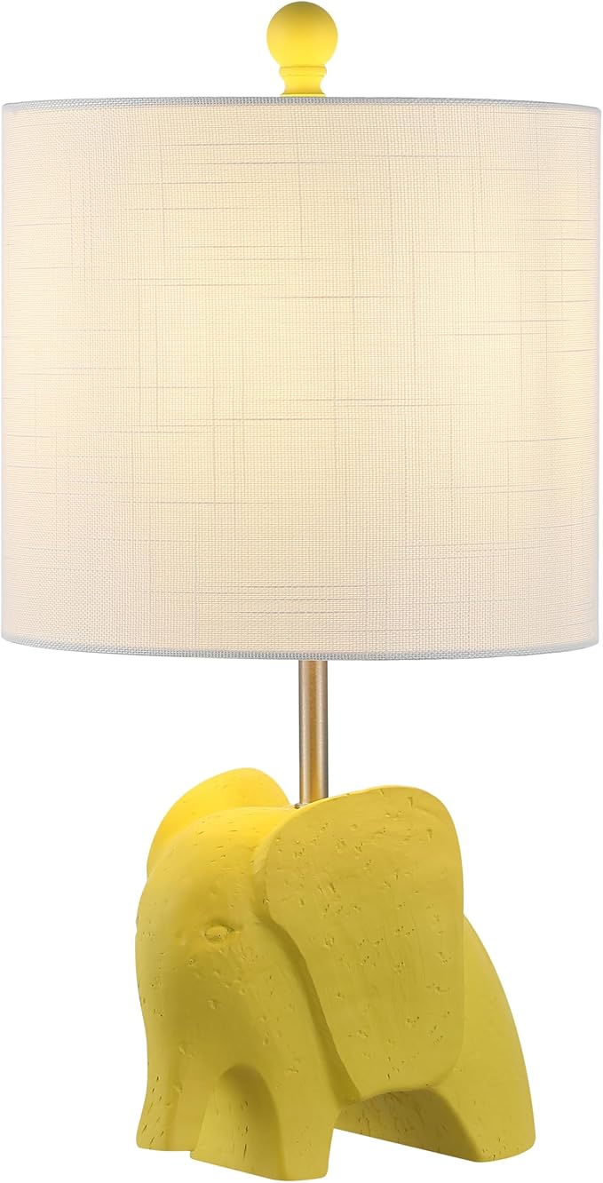 JONATHAN Y JYL1143C Koda 17.5" Eclectic Southwestern Resin/Iron Elephant LED Table Lamp Global, Transitional, Rustic, Office, Living Room, Dining Room, Bedroom, Hallway, Foyer, Yellow