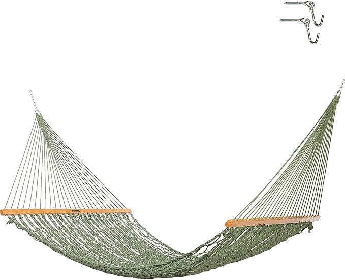 Original Pawleys Island 15DCMDW Presidential Meadow Duracord Rope Hammock w/Extension Chains & Tree Hooks, Handcrafted in The USA, Accommodates 2 People, 450 LB Weight Capacity, 13 ft. x 65 in.