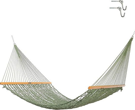Original Pawleys Island 15DCMDW Presidential Meadow Duracord Rope Hammock w/Extension Chains & Tree Hooks, Handcrafted in The USA, Accommodates 2 People, 450 LB Weight Capacity, 13 ft. x 65 in.