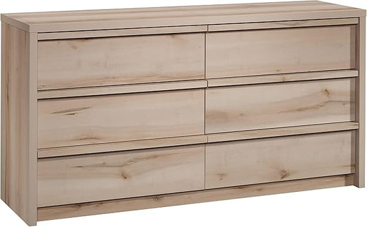 Sauder Harvey Park 6 Drawer Dresser for Bedroom Wooden Dressers & Chest of Drawers, in Pacific Maple