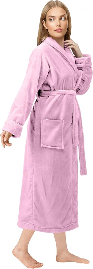 NY Threads Premium Womens Robe, Plush Fleece Long Bath Robe for Women, Fluffy Soft Women's Bathrobe