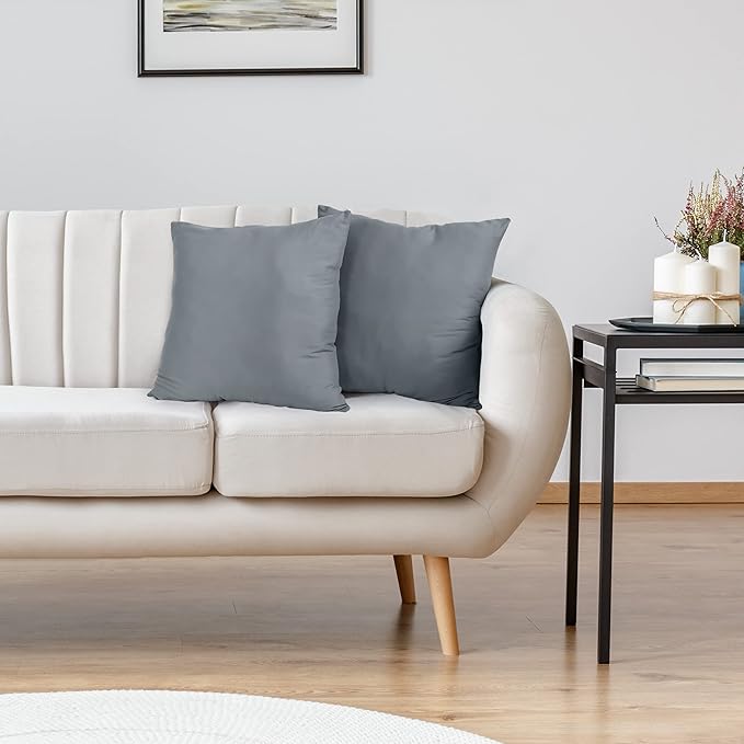 Utopia Bedding Throw Pillows Insert (Pack of 2, Grey) - 24 x 24 Inches Bed and Couch Pillows - Indoor Decorative Pillow