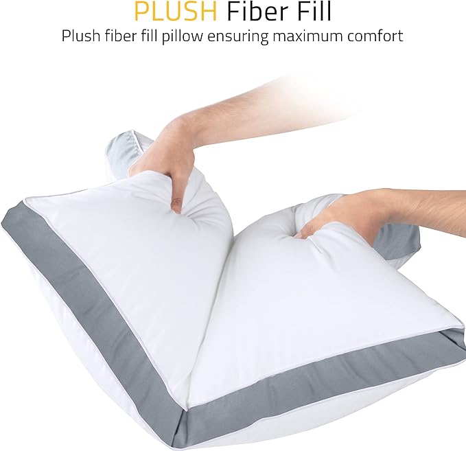 Utopia Bedding Bed Pillows for Sleeping King Size (Grey), Set of 2, Cooling Hotel Quality, Gusseted Pillow for Back, Stomach or Side Sleepers