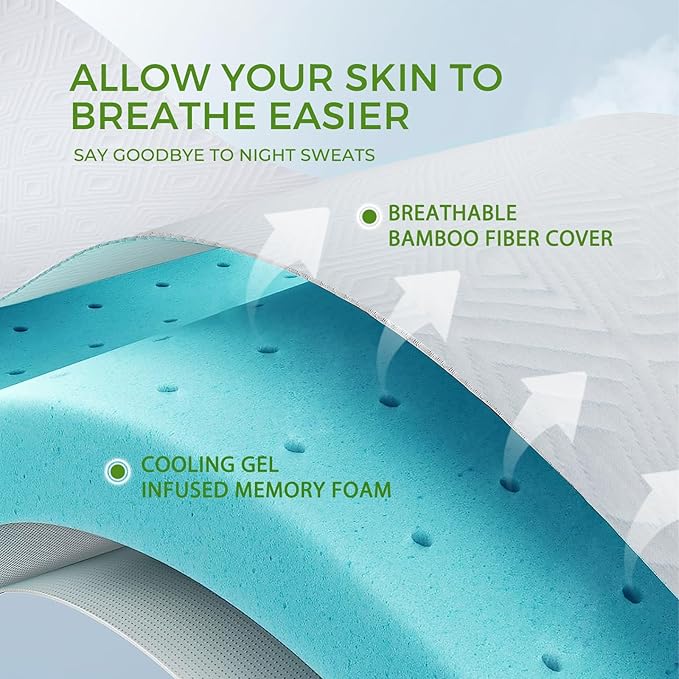 BedsPick King Mattress Topper, 3 Inch Cooling Gel Memory Foam Mattress Topper - Soft Bamboo Cover, Pressure Relief, CertiPUR-US Certified