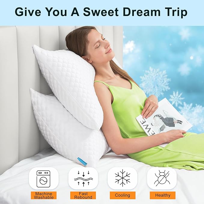 Adjustable Side Sleeper Pillow for Neck and Shoulder Pain Relief, Cooling Shredded Memory Foam Pillows for Sleeping, Queen Curved Bed Pillows Firm and Soft (1, White, U-Shape)