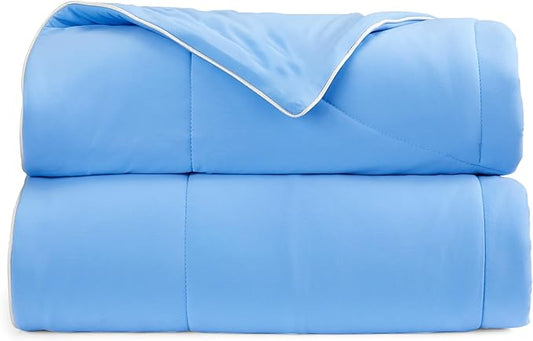 Springtree Home Luxury Viscose from Bamboo Blanket & Comforter | Oversized Viscose from Bamboo Throw Blanket- 50" x 70" | Cooling Blanket & Comforter | Breathable & Lightweight | Throw - Cool Blue