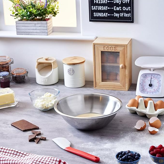 Stainless Steel 5 QT Mixing Bowl | Home & Commercial Quality | Flat Bottom | Cooking, Baking, Meal Prep [1PK]