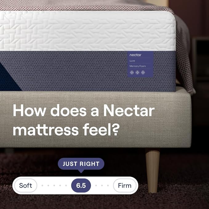 Nectar Luxe 14” Twin Mattress - Medium Firm - Contouring Memory Foam - Cooling Upgrade - 3” Pressure Relief Layer - Responsive Support - Mattress in a Box - 365-Night Trial & Forever Warranty