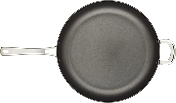 Rachael Ray Cook + Create Hard Anodized Nonstick Frying Pan/Skillet with Helper Handle, 14 Inch - Black