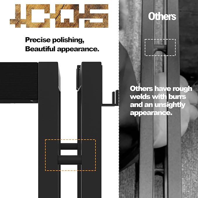 HCHQHS Bookshelf, 5-Tier Industrial Bookcase, Black Open Book Shelf, Freestanding Tall Bookshelves with Metal Frame