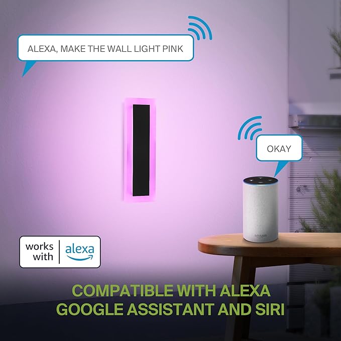 ASD LED 18" Long Wall Mount Light Fixture, Outdoor & Indoor Linear Sconce | RGBW, Smart, Waterproof, Anti-Rust, ETL Listed | 12W 590LM 2700-6500K 100-277V | Exterior Porch Lighting | Black