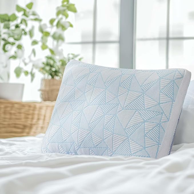 Shredded Memory Foam Cooling Soft Bamboo Viscose Pillow King Size, Adjustable Hypoallergenic Hotel Quality Bed Pillow for Side, Stomach or Back SleeperSleeper, Oeko-TEX Certified