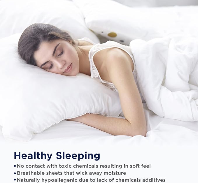 LANE LINEN Pillow Case Covers King Set of 2 100% Egyptian Cotton Sateen Soft Cool & Smooth 1000 Thread Count Cases - Mineral