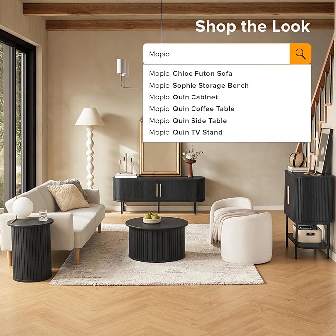 mopio Quin 59" Tambour TV Stand, Mid-Century Modern Television Stand for 55/60/65 inch TV, Fluted Entertainment Center with Bigger Storage, Wood Media Console Credenza Cabinet for Living Room (Black)