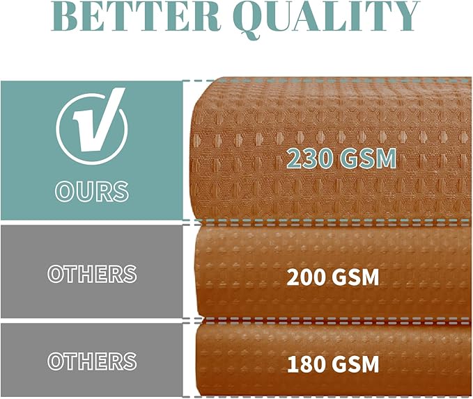 BurntOrange No Hook Waffle Weave Shower Curtain with snap-in Liner Replacement, 230GSM Waterproof Fabric Hotel Shower Curtain Set for Bathroom, Through Mesh Top Window,71Wx74H