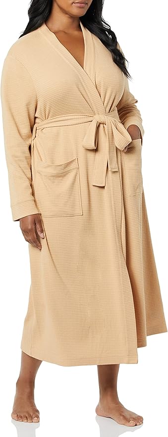 Amazon Essentials Women's Lightweight Waffle Full-Length Robe (Available in Plus Size)