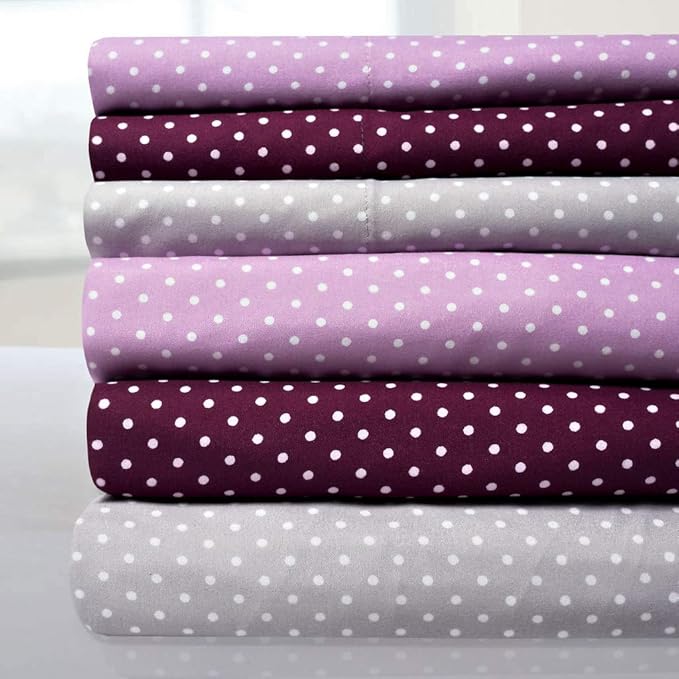 1500 Supreme Collection California King Sheet Sets Polka Dot - Luxury Hotel Bed Sheets and Pillowcase Set for Cal King Mattress - Extra Soft, Elastic Corner Straps, Deep Pocket Sheets, Polka Dot