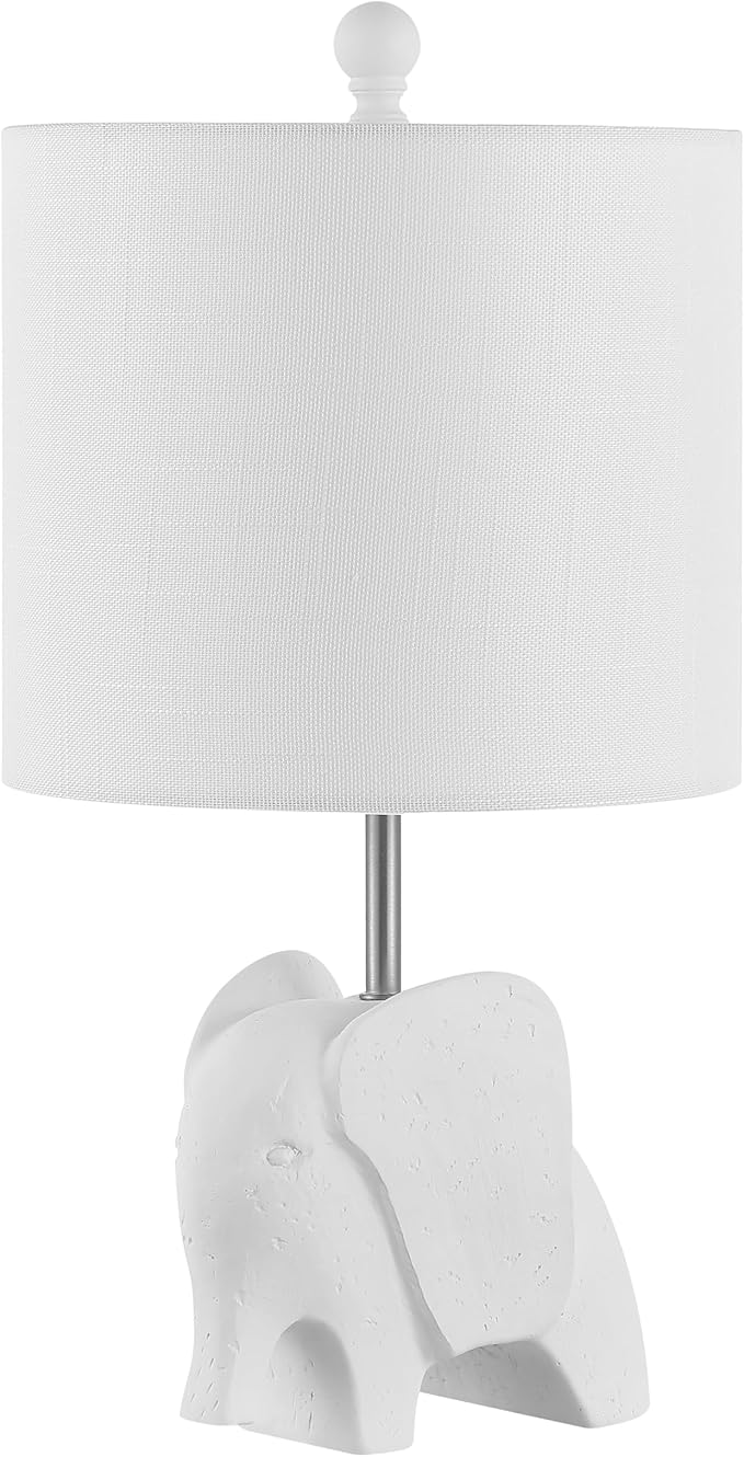 JONATHAN Y JYL1143D Koda 17.5" Eclectic Southwestern Resin/Iron Elephant LED Table Lamp Global, Transitional, Rustic, Office, Living Room, Dining Room, Bedroom, Hallway, Foyer, White